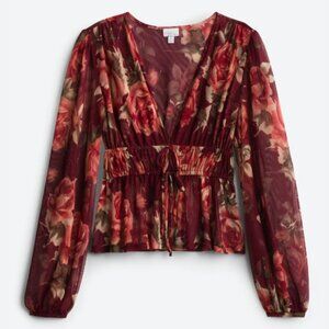 Ren Smoked Waist Mesh Knit Top